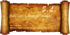 Sápi Liberátusz névjegykártya